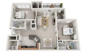 2 Bed 2 Bath 1226 sq ft