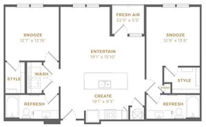 Two Bed Two Bath Apartment