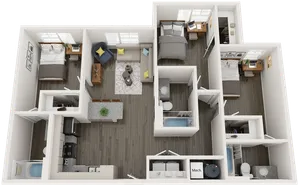 C1.1 | 3 bed 3 bath | from 1121 square feet
