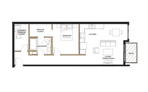 1 bed 1 bath 807 sq. ft.