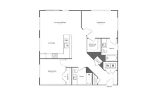 Two Bedroom Two Bath (1145 SF)