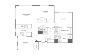 Three Bedroom Three Bath (1320 SF)