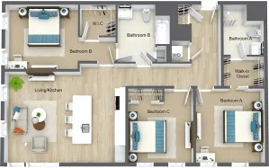 3 Bedroom 2 Bathroom C2