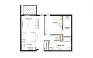 1 bed 1 bath 732 sq. ft.