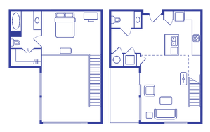 1 BEDROOM, 1.5 BATH LOFT
