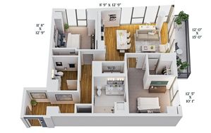 C2a | 2x2 | 1156 sf