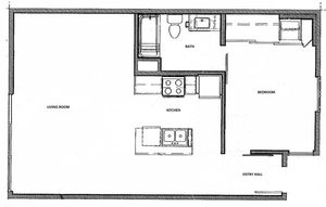 1x1 S floor plan