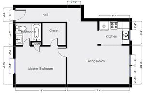 1 Bedroom Floorplan