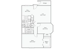 B2 | 2-Bedroom Floorplan
