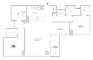 Two Bedroom Den B-04 - 1364 Sq. Ft. - L43-44