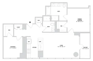 Two Bedroom B-05 - 1139 Sq. Ft. - Floors 26-42
