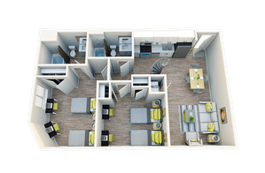 2BR/2BA - Penthouse