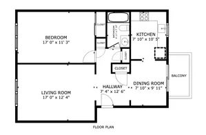 Floor Plan 1 Bedroom
