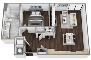 D: 1 Bed / 1 Bath