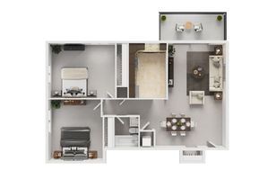 2 Bedroom 1 Bath