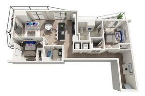 B3PH  | 2x2 | 1183 sq ft