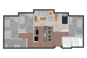 4x2 Floor Plan Layout | Union at Dearborn | Apartments in Dearborn, MI
