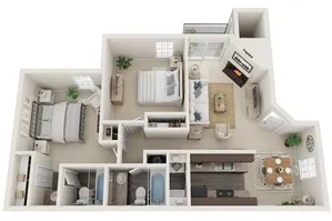 Two Bedrooms | Two Bathrooms | 960 sqft | Patio/Balcony | Fireplace | Full-Sized Washer/Dryer Connections