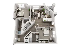 Spacious Two Bedroom Two Bathroom with Open Concept and Patio