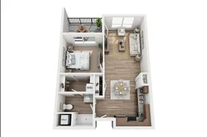 1 Bedroom Floor Plan | Attivo Trails Waukee | Waukee, Iowa