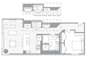 O / 1 Bedroom / 1 Bath