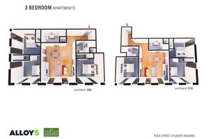 3 bed 2 bath unit at Polk on Third