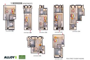 One Bed One Bath Units