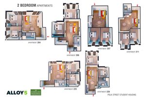 Two bed One bath Units at Polk on Third