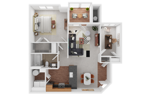1 bedroom 1 bath w/Den