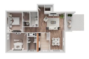 2 Bed 1.5 Bath