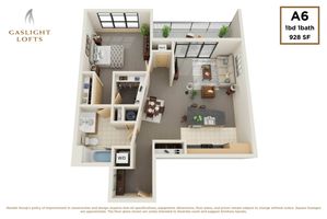 1 bedroom, 1 bath