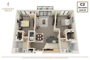 1 bedroom, 1 bath
