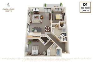 1 bedroom, 1 bath