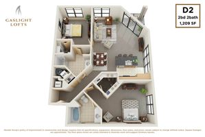 1 bedroom, 1 bath