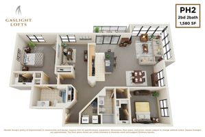 1 bedroom, 1 bath