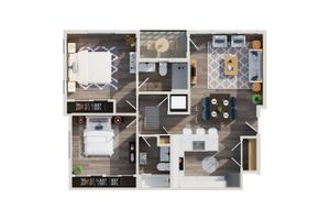 3D Floorplan 2x2C Manzanita
