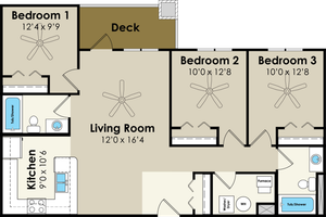 3 Bedroom Floor Plan | West Towne | Ames, Iowa