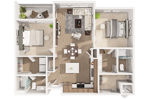 2 Bedroom Floor Plan | Attivo Trail Ankeny | Ankeny, Iowa
