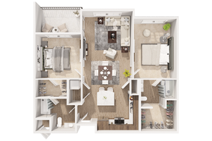 2 Bedroom Floor Plan | Attivo Trails Ankeny | Ankeny, Iowa