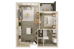 1 Bedroom Floor Plan | The Emory North Liberty | North Liberty, Iowa