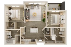 2 Bedroom Floor Plan | The Emory North Liberty | North Liberty, Iowa