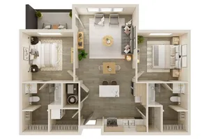 2 Bedroom Floor Plan | The Emory North Liberty | North Liberty, Iowa