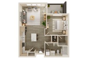 1 Bedroom Floor Plan | The Emory North Liberty | North Liberty, Iowa