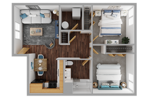 2 Bedroom Floor Plan | Prairie Reserve | Cedar Rapids, Iowa