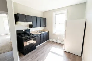 Modern kitchen with large window