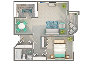 Aquila | 1-Bedroom Floorplan