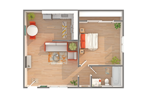 Genesee | 1-Bedroom Floorplan
