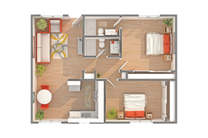 Nautilus | 2-Bedroom Floorplan