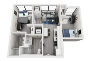 2BR/2 BA - Type 1