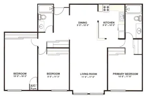 3 bed 1 bath